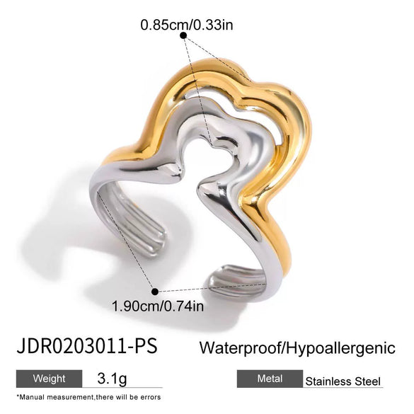 Women's Stainless Steel Geometric Ring Electroplated Highend Hand Jewelry