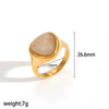 Women's Stainless Steel Geometric Ring With Diamond Encrusted And Electroplated