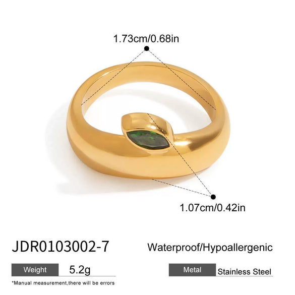 Women's Stainless Steel Geometric Ring With Electroplating And Zircon Original Design