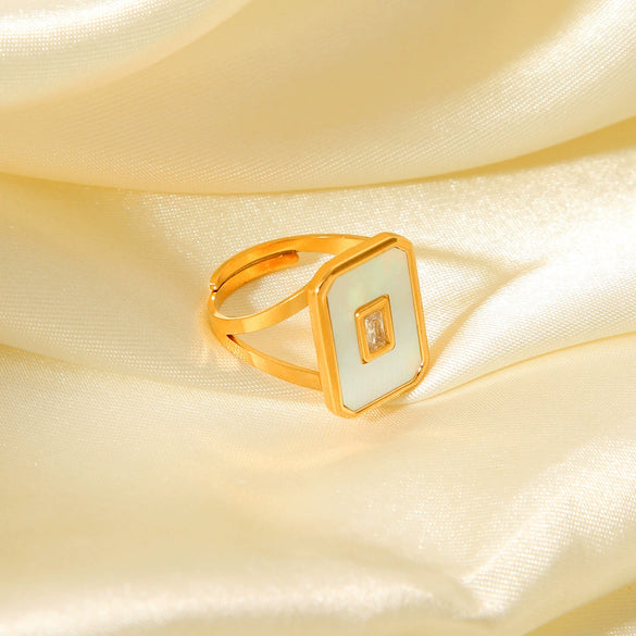 Women's Stainless Steel Geometric Ring With Electroplating