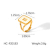 Women's Stainless Steel Geometric Ring With Electroplating