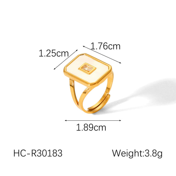 Women's Stainless Steel Geometric Ring With Electroplating
