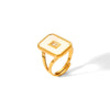 Women's Stainless Steel Geometric Ring With Electroplating