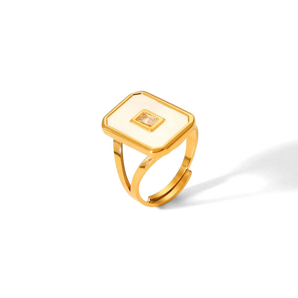 Women's Stainless Steel Geometric Ring With Electroplating