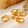 Women's Stainless Steel Geometric Ring With Electroplating