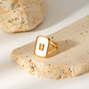 Women's Stainless Steel Geometric Ring With Electroplating
