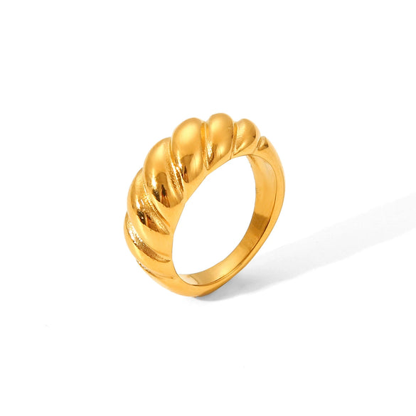 Women's Stainless Steel Geometric Ring With Electroplating