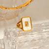 Women's Stainless Steel Geometric Ring With Electroplating