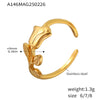 Women's 316L Stainless Steel Geometric Rose Embossed Light Luxury Opening Ring With Electroplating