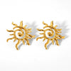 Women's Stainless Steel Geometric Rotating Thread Sun Hollow Earrings With Electroplating