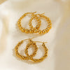Women's Stainless Steel Geometric Round Bead Twist Electroplated Earrings