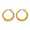 Women's Stainless Steel Geometric Round Bead Twist Electroplated Earrings