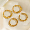 Women's Stainless Steel Geometric Round Bead Twist Electroplated Earrings