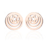 Women's Stainless Steel Geometric Round Hollow Fivepointed Star Earrings With Electroplated Finish