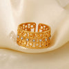 Women's Stainless Steel Geometric Round Opening Adjustment Electroplated Ring