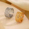 Women's Stainless Steel Geometric Round Opening Adjustment Electroplated Ring