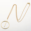 Women's Stainless Steel Geometric Round Pendant Necklace With Electroplated Finish And Ochain Design
