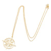 Women's Stainless Steel Geometric Round Pendant Necklace With Oshaped Chain And Electroplated Compass Design