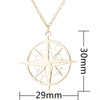 Women's Stainless Steel Geometric Round Pendant Necklace With Oshaped Chain And Electroplated Compass Design