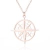 Women's Stainless Steel Geometric Round Pendant Necklace With Oshaped Chain And Electroplated Compass Design