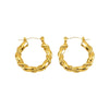 Women's 316L Stainless Steel Geometric Round Twist Electroplated Earrings