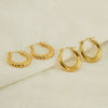Women's 316L Stainless Steel Geometric Round Twist Electroplated Earrings