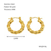 Women's 316L Stainless Steel Geometric Round Twist Electroplated Earrings