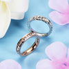 Women's Stainless Steel Geometric Single Row Diamond Ring Stylish Versatile Couple Jewelry