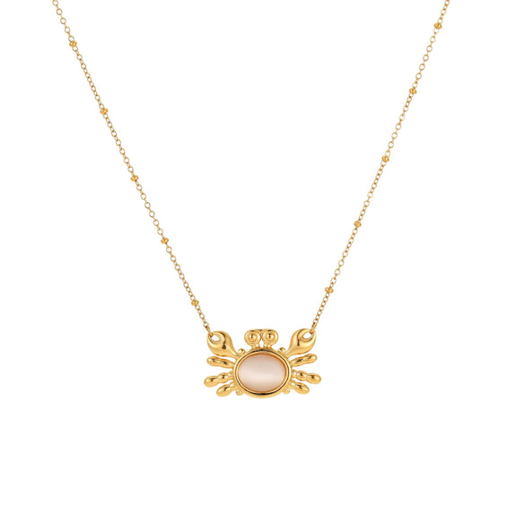 Women's Stainless Steel Geometric Small Crab Pendant Necklace With Electroplating Fashion Style