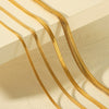 Women's Stainless Steel Geometric Snake Blade Chain Necklace With Electroplating
