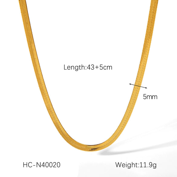 Women's Stainless Steel Geometric Snake Blade Chain Necklace With Electroplating
