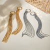 Women's Stainless Steel Geometric Snake Bone Chain Knotted Tassel Earrings Jewelry With Electroplating