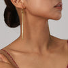 Women's Stainless Steel Geometric Snake Bone Chain Knotted Tassel Earrings Jewelry With Electroplating