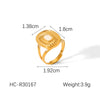 Women's Stainless Steel Geometric Spiral Pattern Electroplated Ring