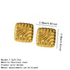Women's Stainless Steel Geometric Square And Starfish Irregular Earrings With Electroplated Light Luxury Design