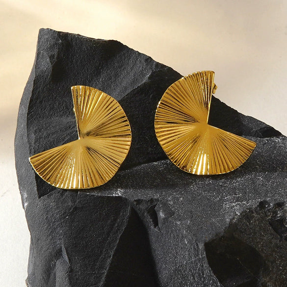 Women's Stainless Steel Geometric Square And Starfish Irregular Earrings With Electroplated Light Luxury Design