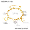 Women's Stainless Steel Geometric Square Ferris Wheel Flower Bracelet Plated 18K Real Gold Fashion Decoration