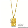 Women's Stainless Steel Geometric Square Pendant Clavicle Necklace With Electroplated Gold Finish Versatile Fashion Jewelry