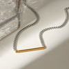 Women's Stainless Steel Geometric Square Pendant Necklace With Electroplating Color Matching And Quiet Design Sense