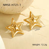 Women's Stainless Steel Geometric Star Earrings With Electroplating Simple Allmatch Highend Niche Light Luxury Style