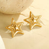 Women's Stainless Steel Geometric Star Earrings With Electroplating Simple Allmatch Highend Niche Light Luxury Style
