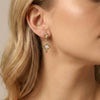 Women's Stainless Steel Geometric Star Earrings With Vacuum Real Gold Plating In Pvd Furnace