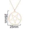 Women's Stainless Steel Geometric Star Pendant Necklace With Electroplated Finish Minimalist Fairy Style O Chain Jewelry