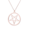 Women's Stainless Steel Geometric Star Pendant Necklace With Electroplated Finish Minimalist Fairy Style O Chain Jewelry