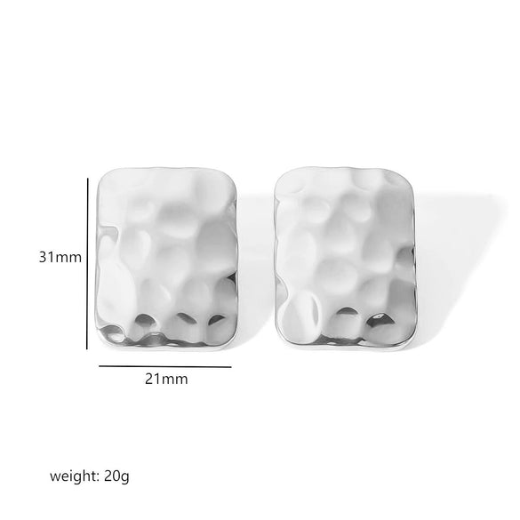 Women's Stainless Steel Geometric Striped Electroplated Earrings
