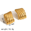Women's Stainless Steel Geometric Striped Electroplated Earrings