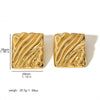 Women's Stainless Steel Geometric Striped Electroplated Earrings