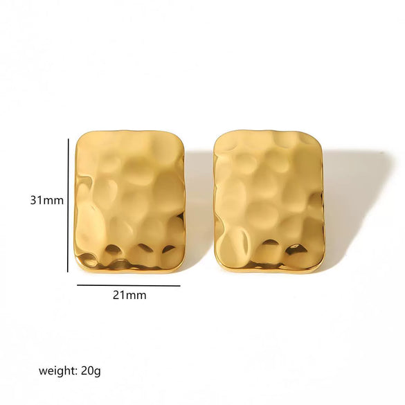 Women's Stainless Steel Geometric Striped Electroplated Earrings