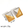 Women's Stainless Steel Geometric Striped Electroplated Earrings