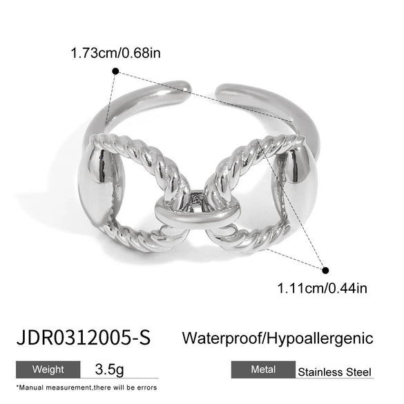 Women's Stainless Steel Geometric Style Electroplated Ring